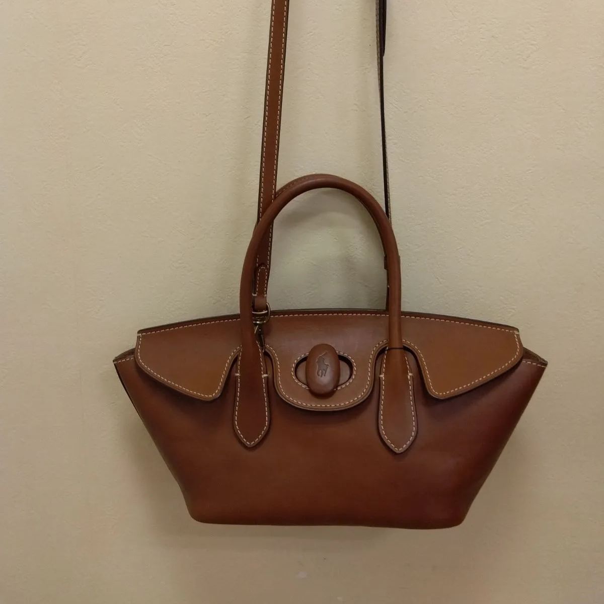 M14 ポロラルフローレン カーフスキンターンロックサッチェル