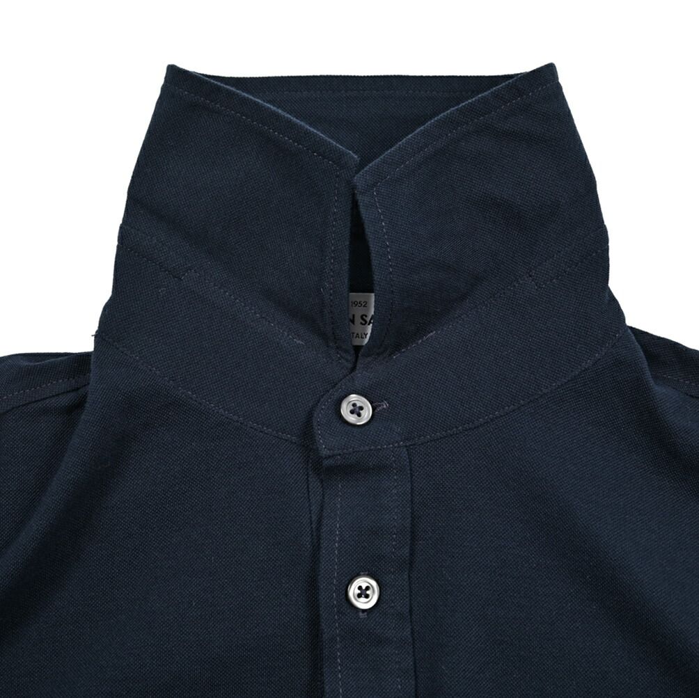 GRAN SASSO グランサッソ / コットン100% 長袖鹿の子ポロシャツ ネイビー 春夏秋 425857 - メルカリ