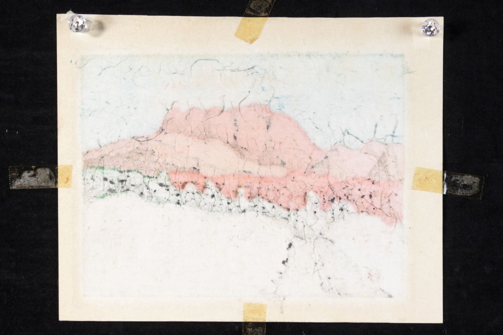 畦地梅太郎 「黒姫山」 木版画 直筆サイン 1957年 唐物 骨董 古
