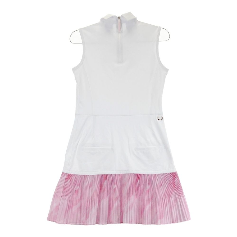 サイズ M DESCENTE GOLF デサントゴルフ LUXE COLLECTION ノースリーブワンピース タイダイ柄 ホワイト系 240101530180 ゴルフウェア レディース ストスト