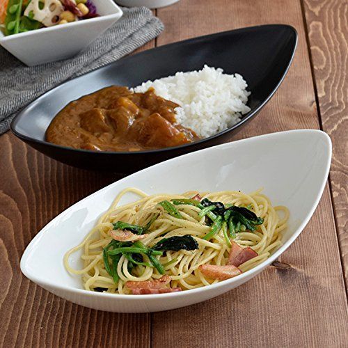 : 27cm CAFEリーフボウル テーブルウェアイースト カレー皿 黒マット ホーム＆キッチン 2個 カフェ食器 2個セット table パスタ皿 美濃焼CAFEリーフボウル 4個セットEAST おうちごはん 27cmの通販