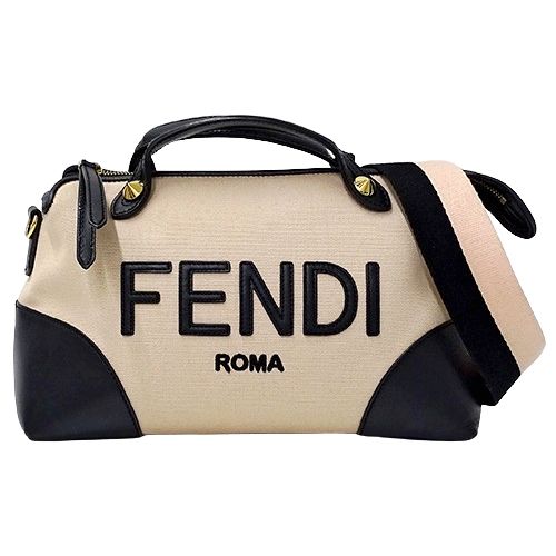 フェンディ FENDI バッグ レディース ブランド ハンドバッグ ショルダーバッグ 2way バイザウェイ ミディアム キャンバス レザー ピンク ベージュ ブラック 8BL146 バイカラー コンパクト おしゃれ 斜め掛け クロスボディ 【中古】 - メルカリ