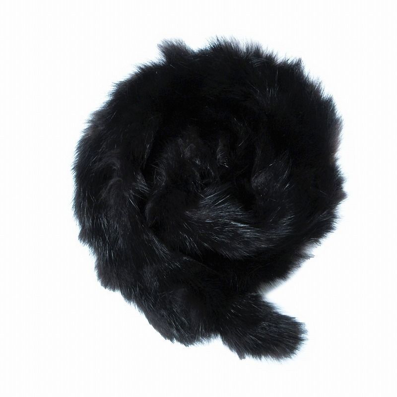 美品 フェンディ FENDI ブラック フォックス ファー ロング