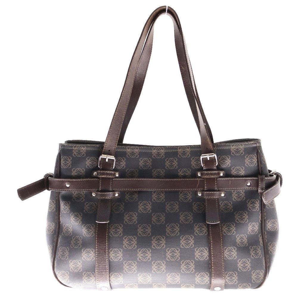 LOEWE (ロエベ) アナグラム 総柄 トート ハンドバッグ ブラウン