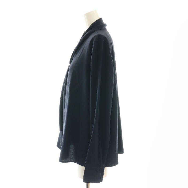 新品完売★プラステ PLST ジョーゼットメタルパーツブラウス ネイビー M PLST(プラステ)公式 | ジョーゼットメタルパーツブラウス（長袖）