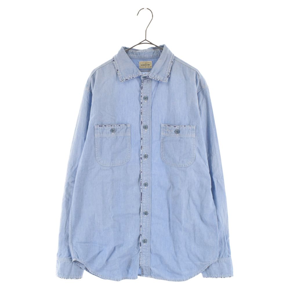 KAPITAL (キャピタル) CHAMBRAY KOUNTRY WORK SHIRT RAIN REMAKE バンダナ切り替え デニム シャンブレーシャツ インディゴ K2003LS076 - メルカリ