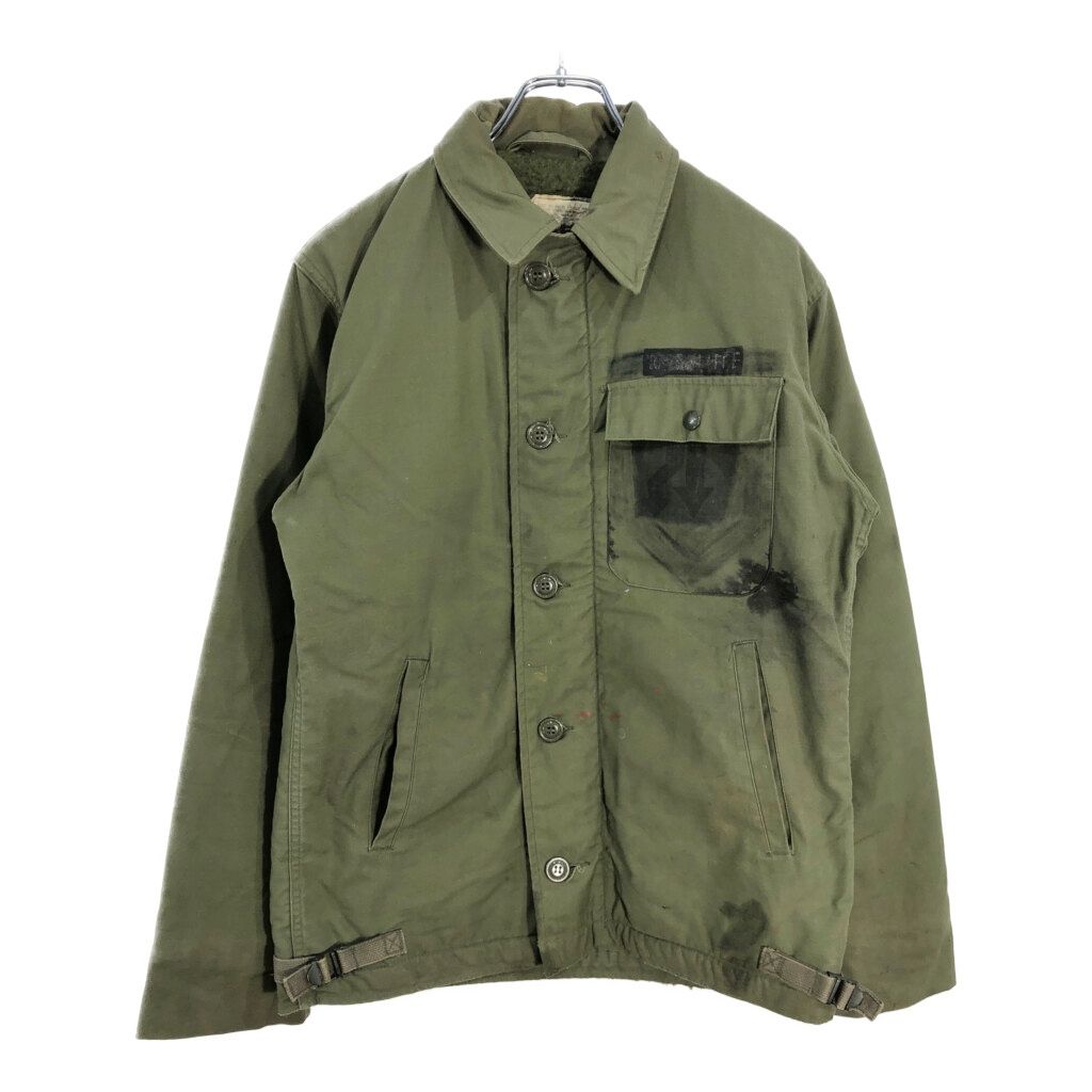 80年代 米軍実物 U.S.NAVY A-2 デッキジャケット オリーブ メンズ XS相当 古着 V6509