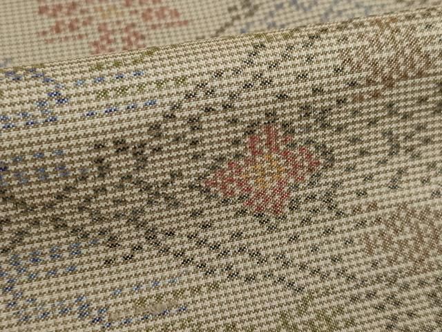 平和屋着物●本場大島紬　一元7マルキ　花菱文　正絹　逸品　AAAY9846ck 平和屋着物○本場大島紬 一元7マルキ 花菱文 正絹 逸品 AAAY9846ck