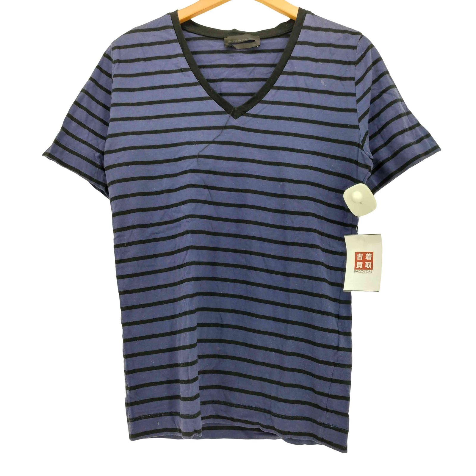 ディーゼルブラックゴールド DIESEL BLACK GOLD Vネック ボーダーS/S T 