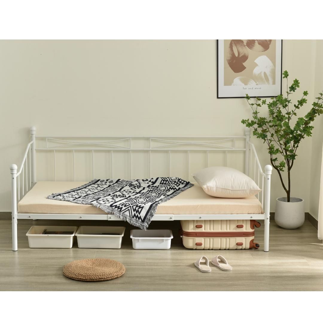 ホワイト】シングルベッド パイプベッド ベッド シングル ベッド