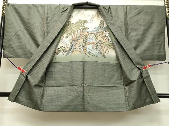 平和屋着物○男性 本場大島紬 アンサンブル 80亀甲 総詰め 正絹 逸品