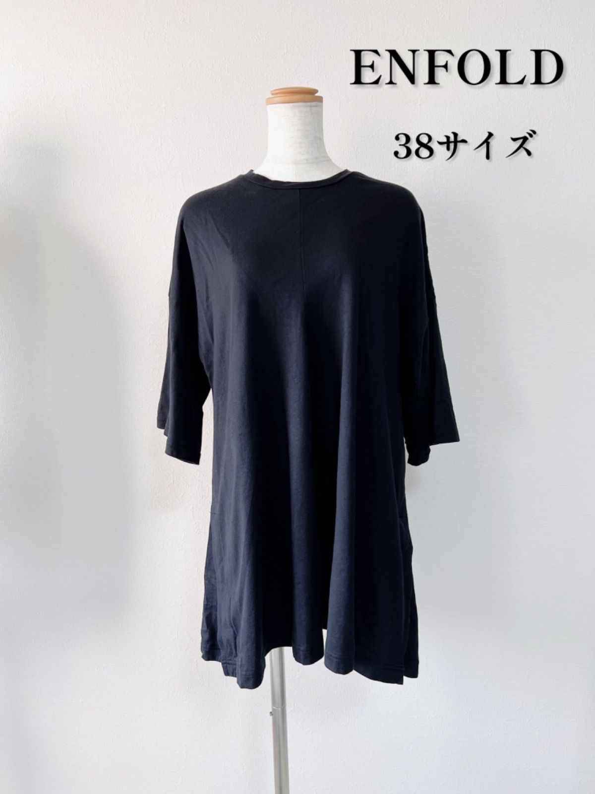 ENFOLD エンフォルド Tシャツ 黒 38 新品未使用タグ付き 定価3.6万 ☆新品タグ付☆ENFOLD エンフォルド ORCHESTRA Tシャツ ブラック