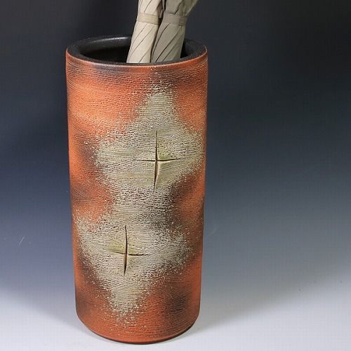 信楽焼傘立て  火色流し壷型 高さ４３cm 傘立て 陶器 おしゃれ 信楽焼 かさたて 和風 傘入れ モダン 玄関