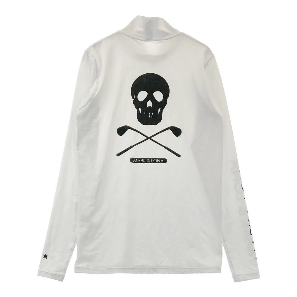 サイズ：S MARK&amp;LONA マークアンドロナ  ハイネック 長袖 インナーTシャツ スカル  ホワイト系 [240101473955] ゴルフウェア レディース ストスト サイズ：S MARK&LONA マークアンドロナ ハイネック 長袖