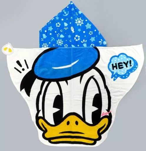 中古】雑貨 ドナルドダック(フェイス/ブルー) フード付きタオル