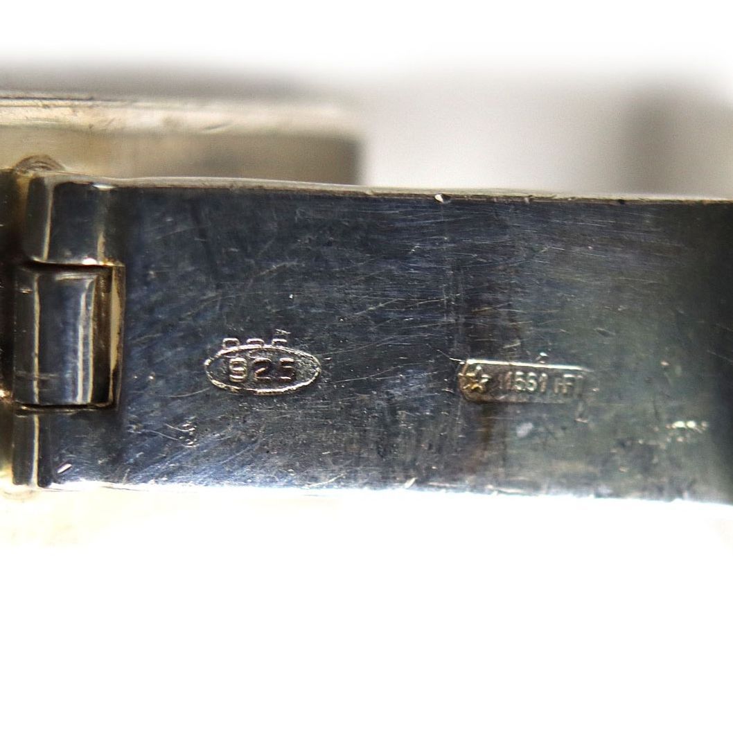 良品◇GUCCI グッチ ロゴ刻印 Ag925 カフスボタン/カフリンクス 