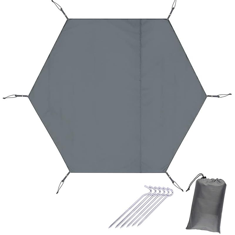 Farfly テントシート グランドシート 六角 防水 軽量 ヘキサゴン ワンポールテント用 シート ヘキサ コンパクト 持ち運び便利 収納袋つき  ペグ付き 325x370cm Amazon | グランドシート テントシート 六角 レジャーシート 軽量 タープ テントマット ヘキサゴン ワンポール  ...