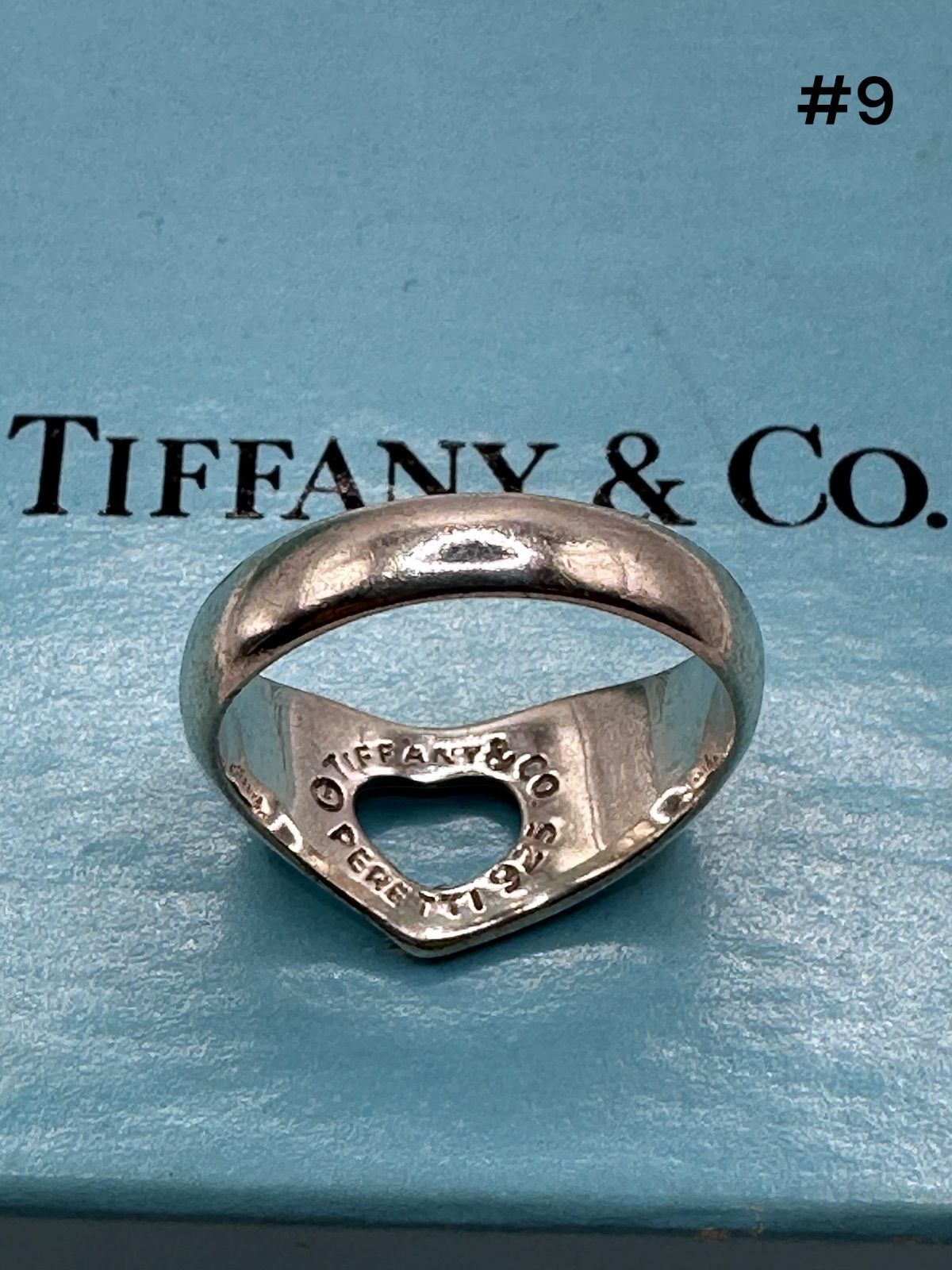 指輪 TIFFANY & Co. #9号 ティファニー Elsa Peretti Open Heart Ring