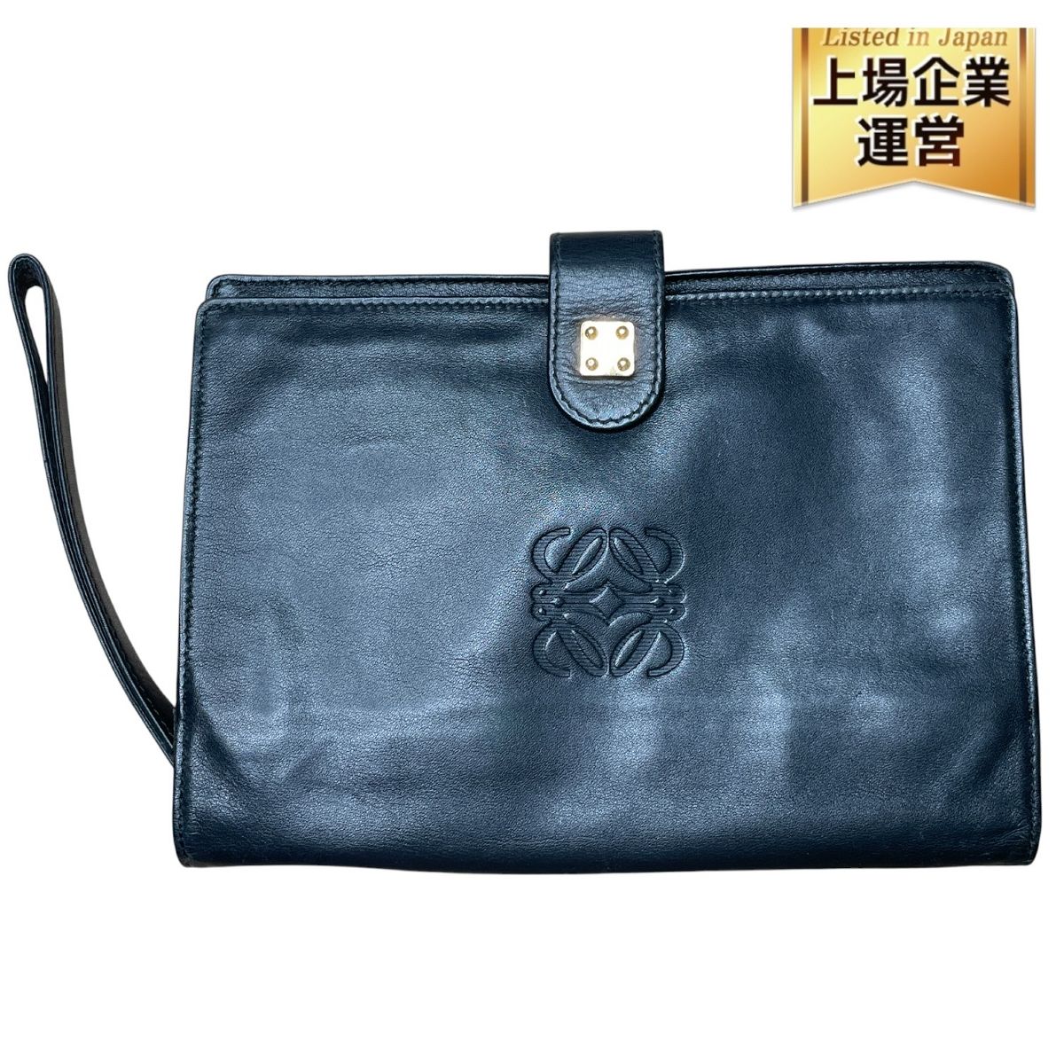 ロエベ LOEWE レザー クラッチバッグ ブラック レディース メンズ T10561453