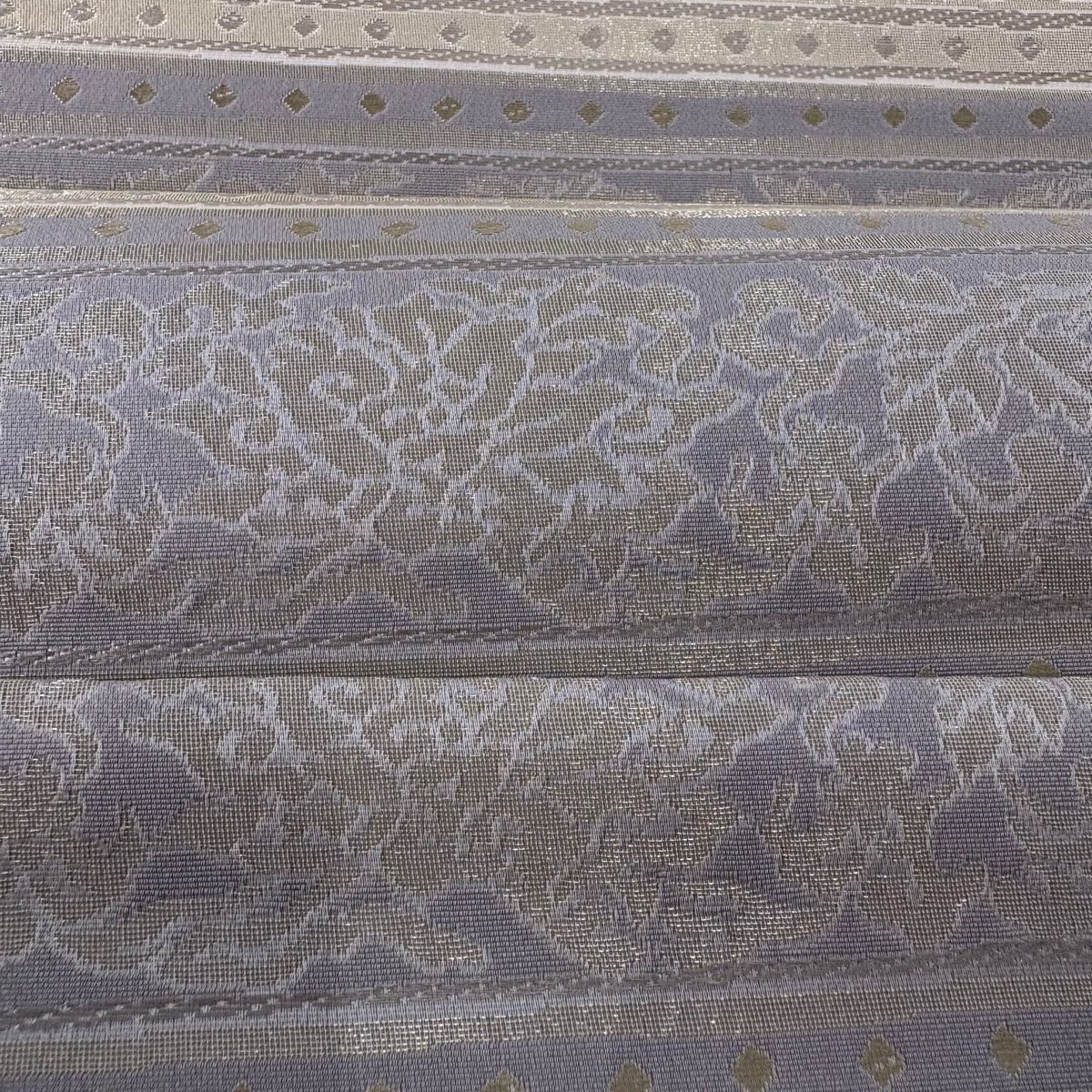 袋帯 美品 秀品 龍 草花 金糸 刺繍 ベージュ 六通 正絹 【中古 袋帯 美品 秀品 龍 草花 金糸 刺繍 ベージュ 六通 正絹 【中古