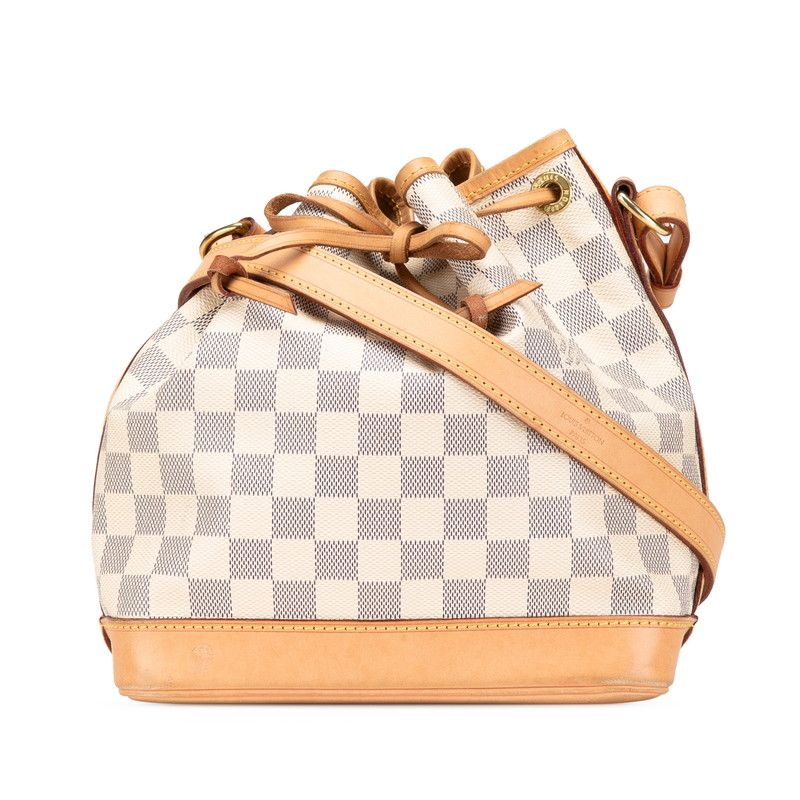 ルイ ヴィトン ダミエ アズール ノエBB 斜め掛け ショルダーバッグ N41220 ホワイト PVC レザー レディース LOUIS VUITTON 1-0209772