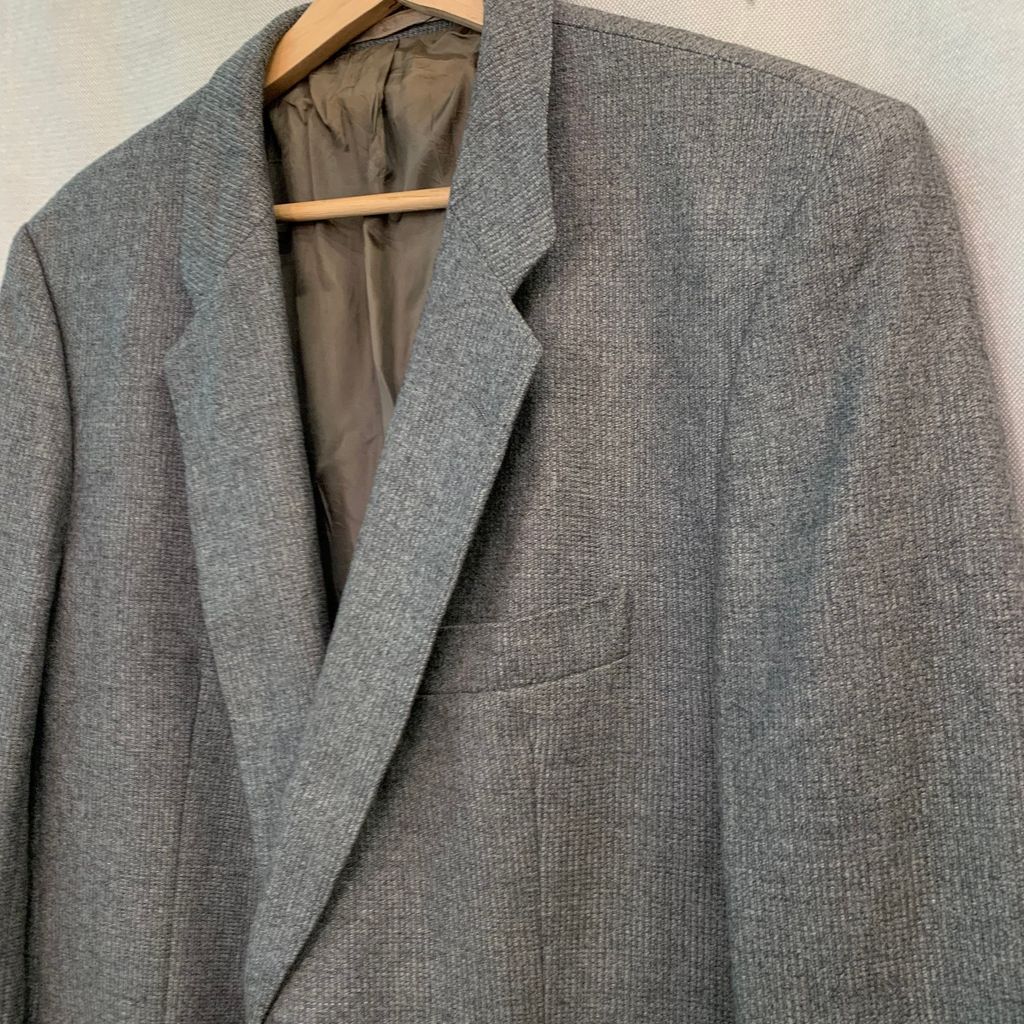 ヒューゴ ボス HUGO BOSS テーラード ウール ジャケット グレー 56 サイズ No.I380