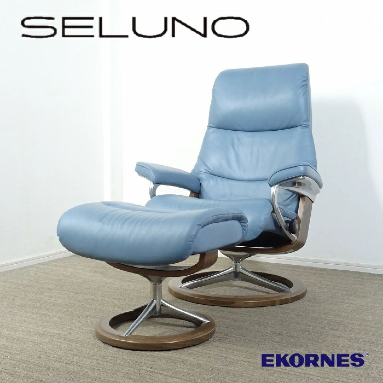 ◾︎SELUNO◾︎ 【展示超美品】EKORNES(エコーネス) Stressless View Signature / ストレスレス ビュー シグニチャー (M) リクライニングチェア / 本革 48万 c580