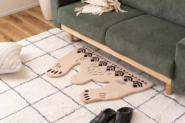 ウールのアニマルアクセントラグ