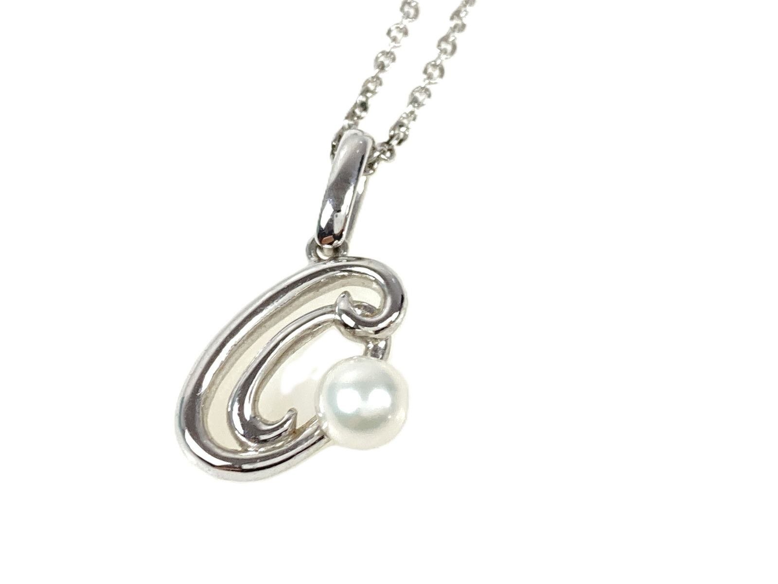 TASAKI田崎真珠　タサキ　アコヤパール　ダイヤモンド　シルバー　ネックレス 美品 田崎真珠 TASAKI ネックレス タサキマーク 留め具 SILVER