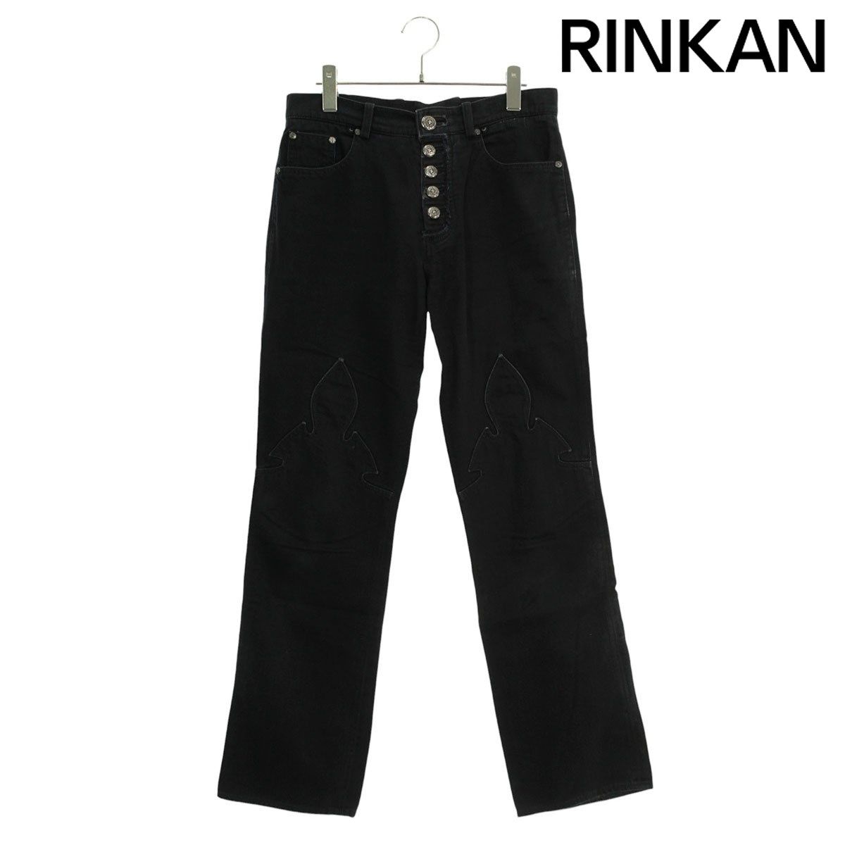 クロムハーツ DNM PANTS BLK フレアニーステッチデニムパンツ メンズ クロムハーツ DNM PANTS BLK 旧式 フレアニーステッチデニム
