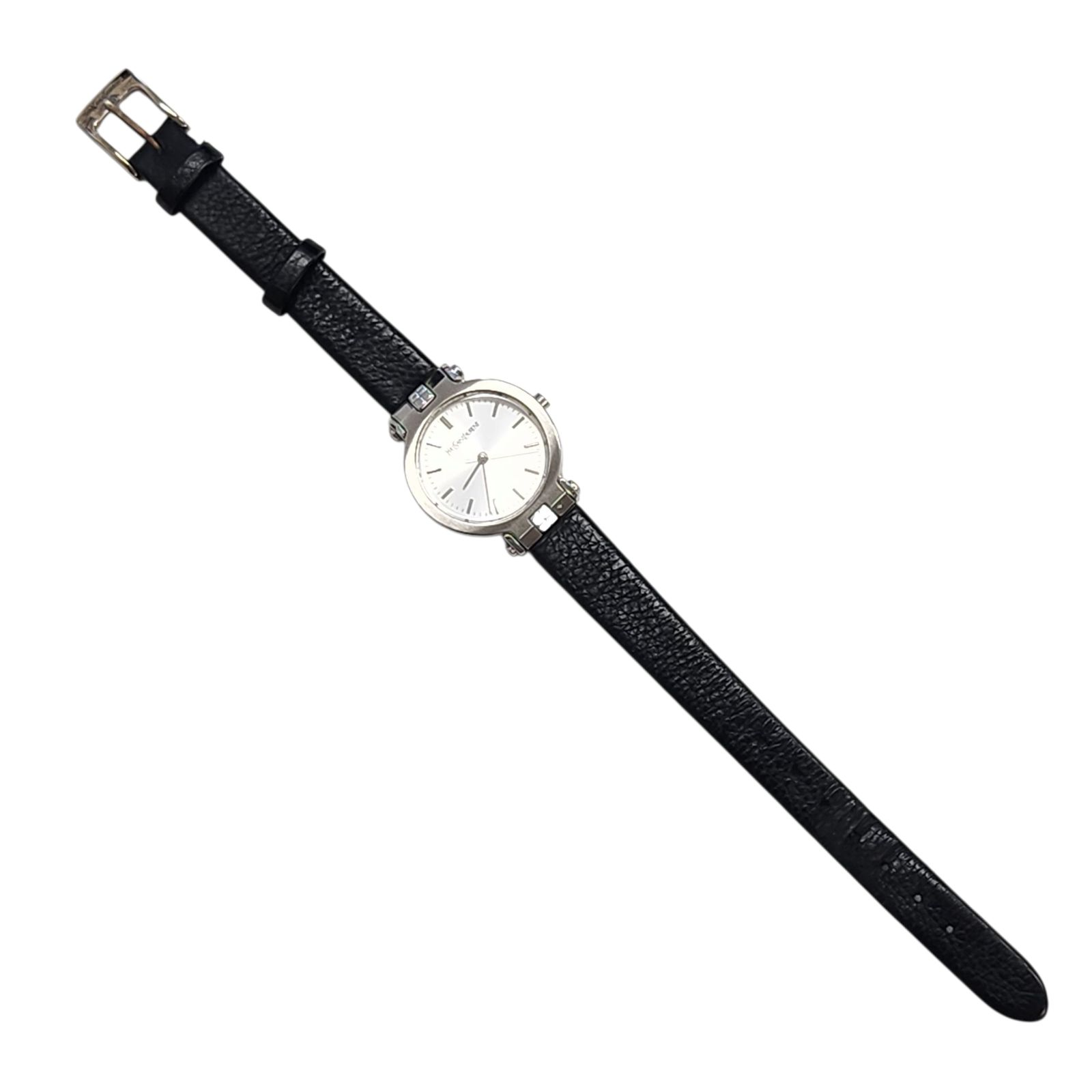 美品】YVES SAINT LAURENT ロゴ入り 腕時計 シルバー×ブラック