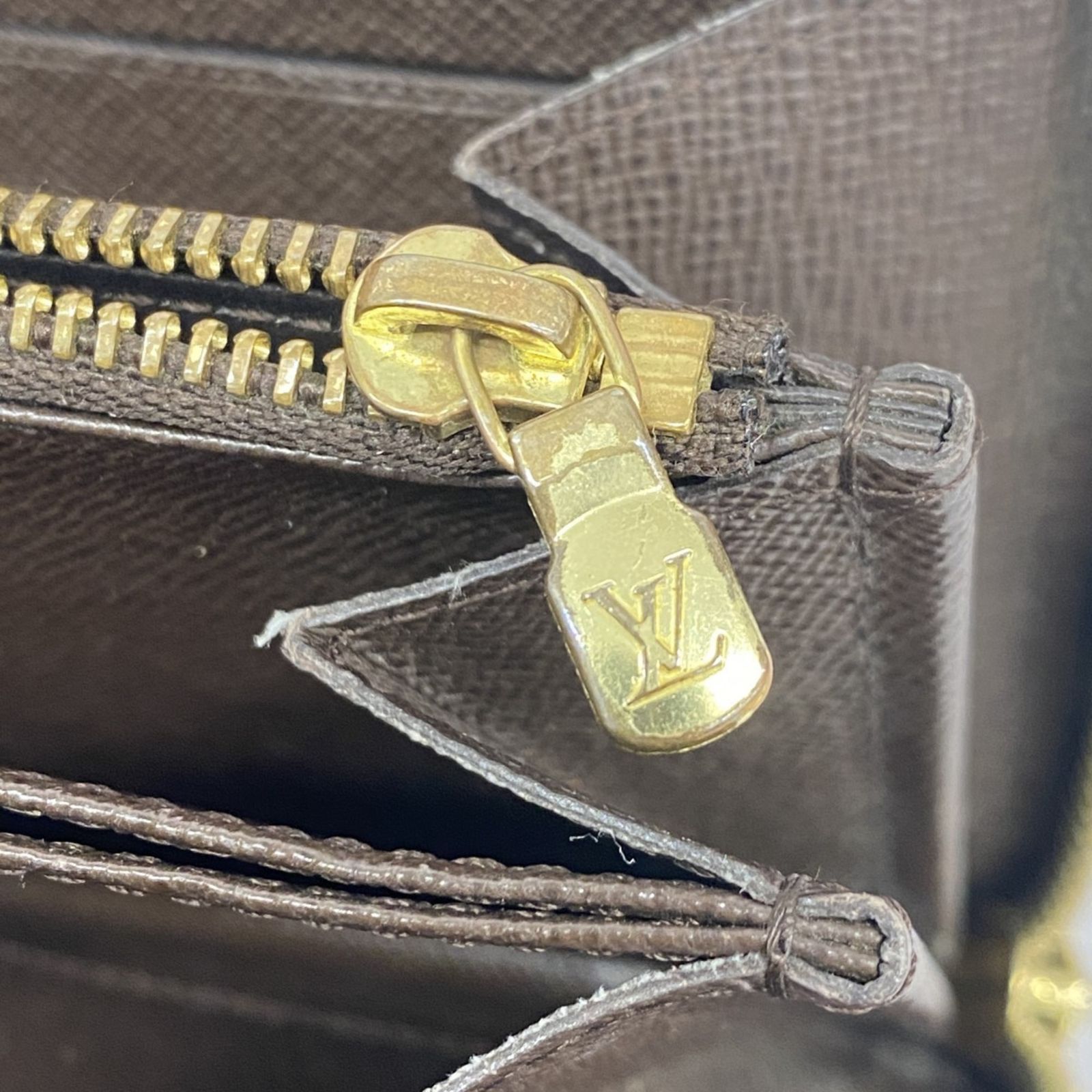 【美品】ルイヴィトン＊ダミエ エベヌ ジッピーウォレットN60015 ルイ・ヴィトン(Louis Vuitton) ルイ・ヴィトン 長財布 ダミエ