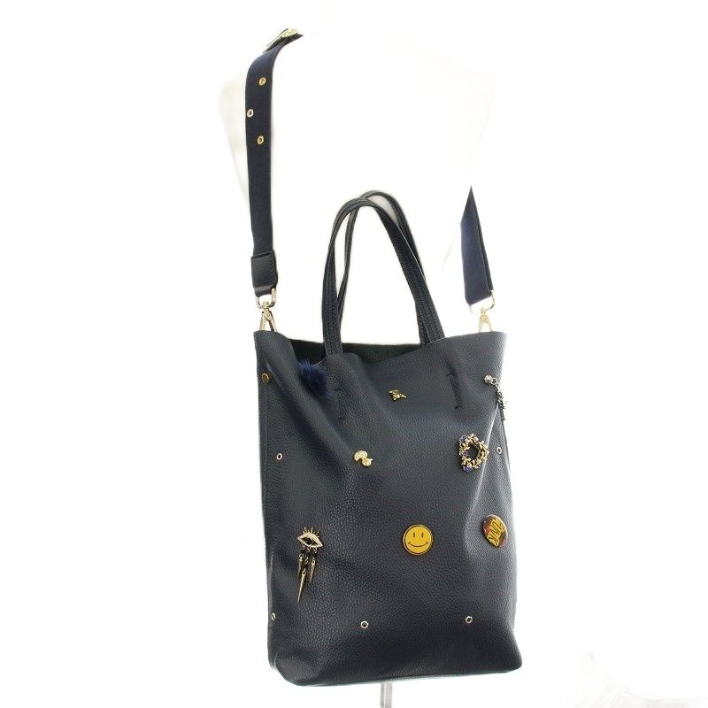 バゴロ Bagolo レザー トートバッグ 2WAY ショルダー バッジ付き