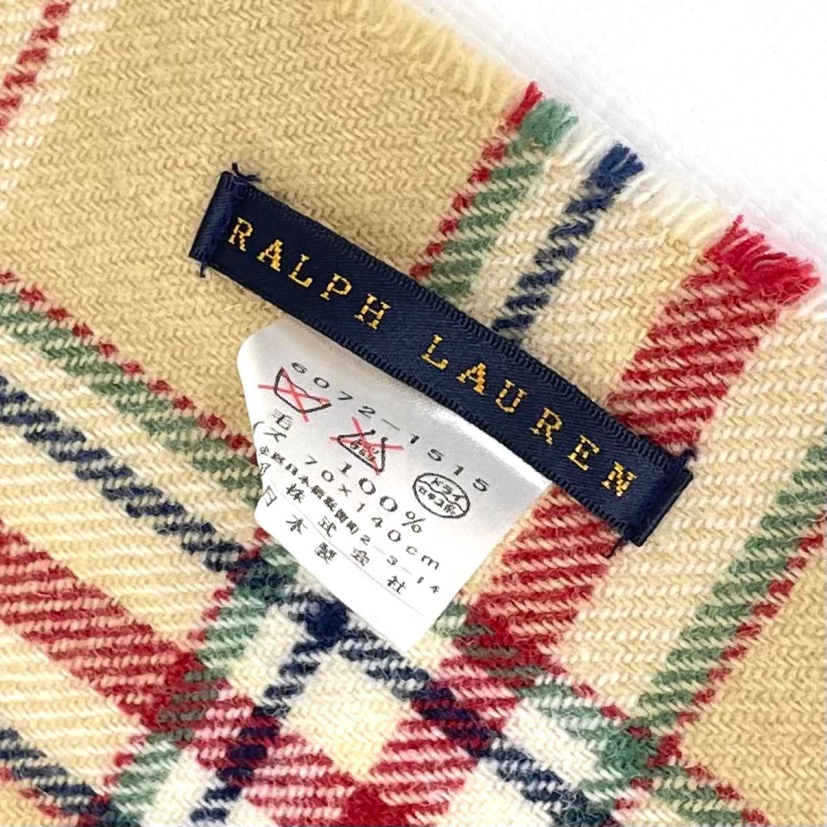 RALPH LAUREN ラルフローレン ブランケット ベージュ チェック 