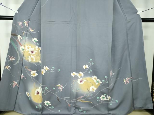 平和屋着物○訪問着 刺繍 枝垂れ花 暈し染め 金彩 正絹 逸品 未