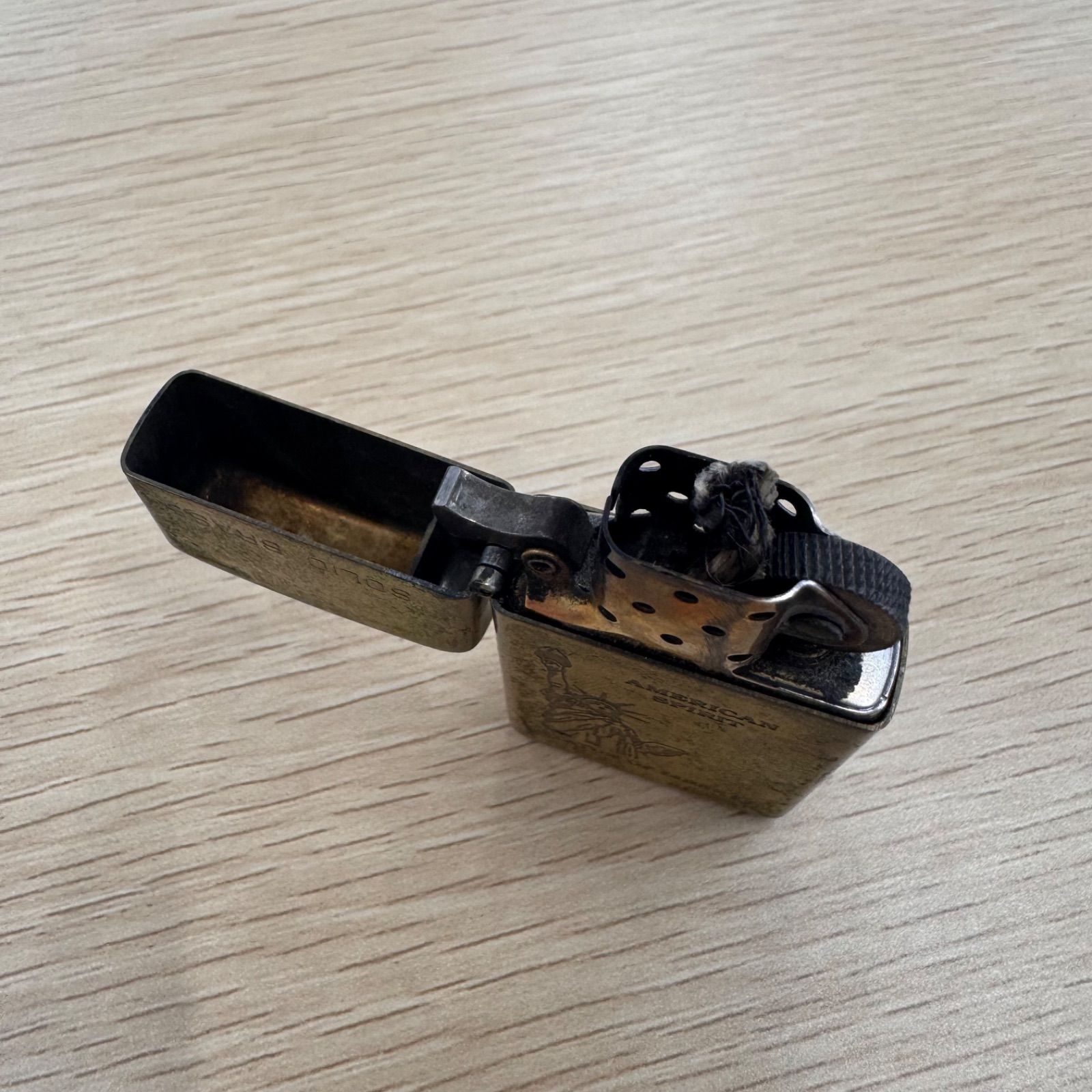 【愛品館 市原店】未使用　Zippo ジッポー SOLID BRASS ソリッドブラス 自由の女神 レトロ 1990年製 真鍮 SOLID BRASS 自由の女神 ジッポライター - メルカリ
