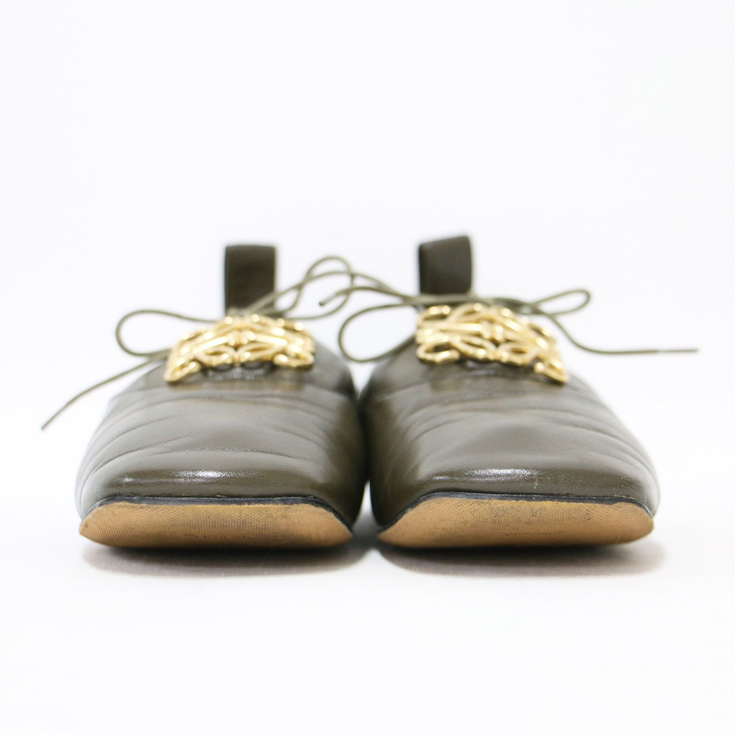 LOEWE ロエベ カーキ ゴールド サイズ:38(25.0cm) | アナグラム ソフト