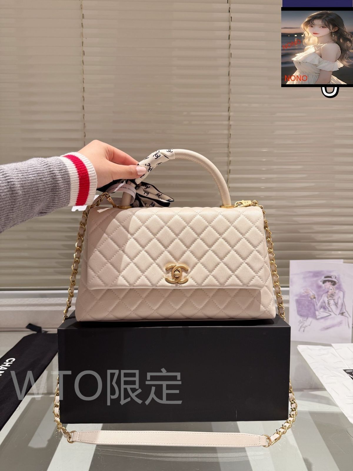 ココ(^。^)専用 シャネル ココハンドル ミニミニ キャビアスキン 2WAYショルダー