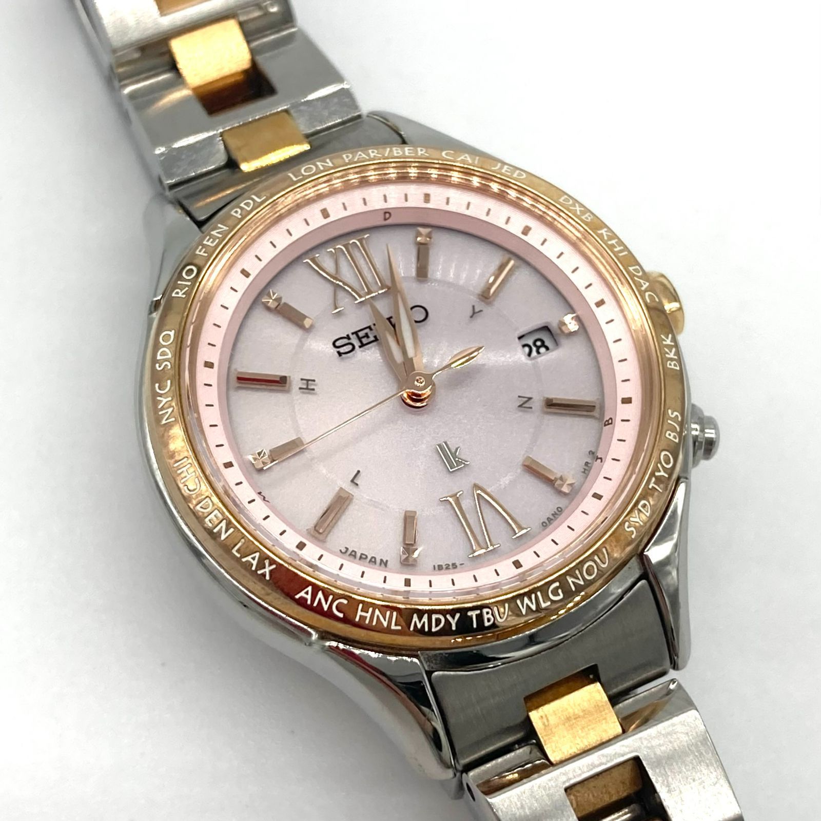 ▽SEIKO/セイコー ルキア ラッキーパスポート レディース 電波ソーラー