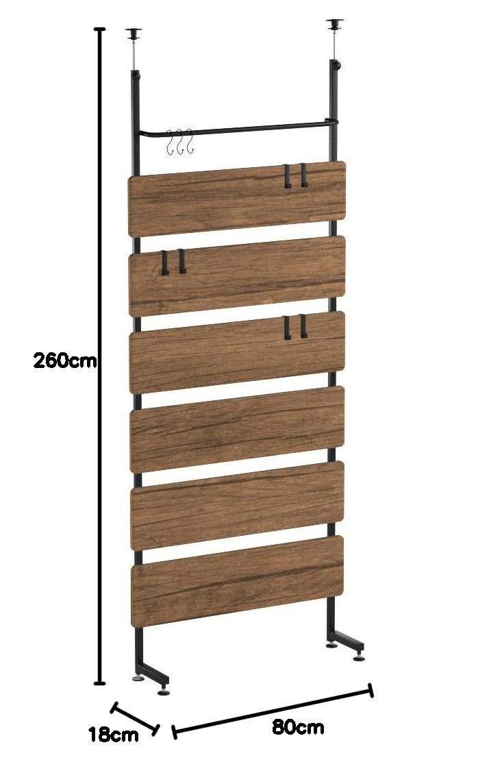 山善 突っ張り パーテーション 幅80×奥行18×高さ200-260cm S字フ