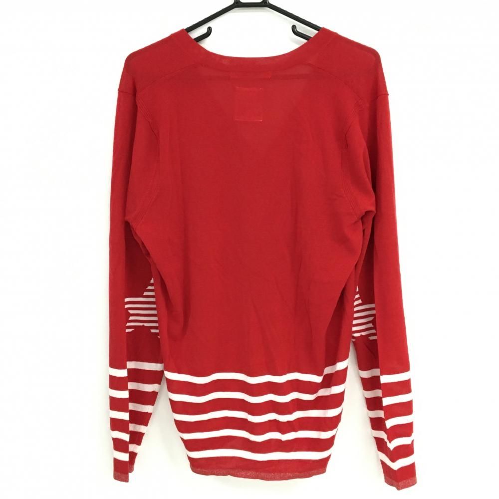 ☆特価☆【超美品】マークアンドロナ カーディガン レッド×白 裾