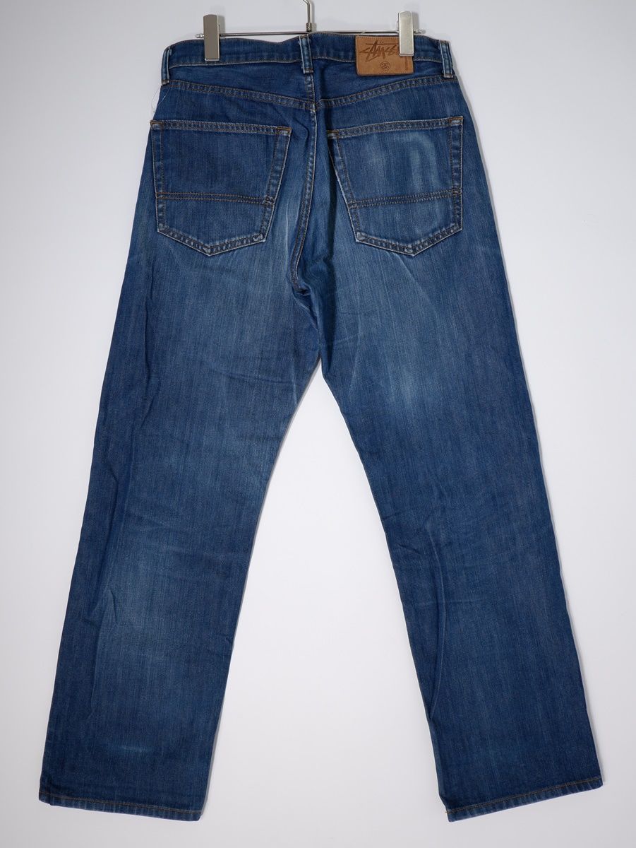 【希少】 Old Stussy デニムジャケット USA製 紺タグ STUSSYステューシー 2000's前半 紺タグ 革パッチ アメリカ製