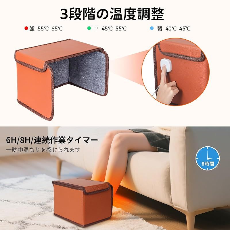 パネルヒーター LIPONTAN デスクヒーター3段階温度調節369タイマー付き