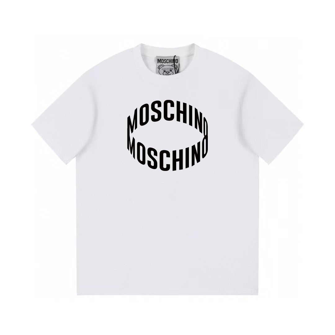 Moschino モスキーノ プリント ホワイト半袖Tシャツ