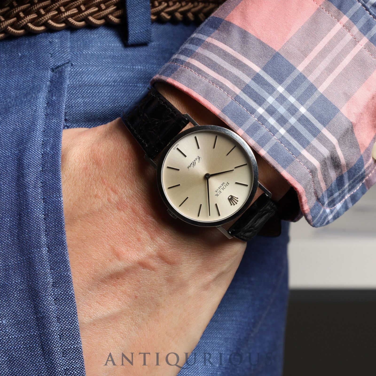 専用です。 ロレックス チェリーニ 3804 手巻き Cal.1600 18K 革 純正尾錠（GP