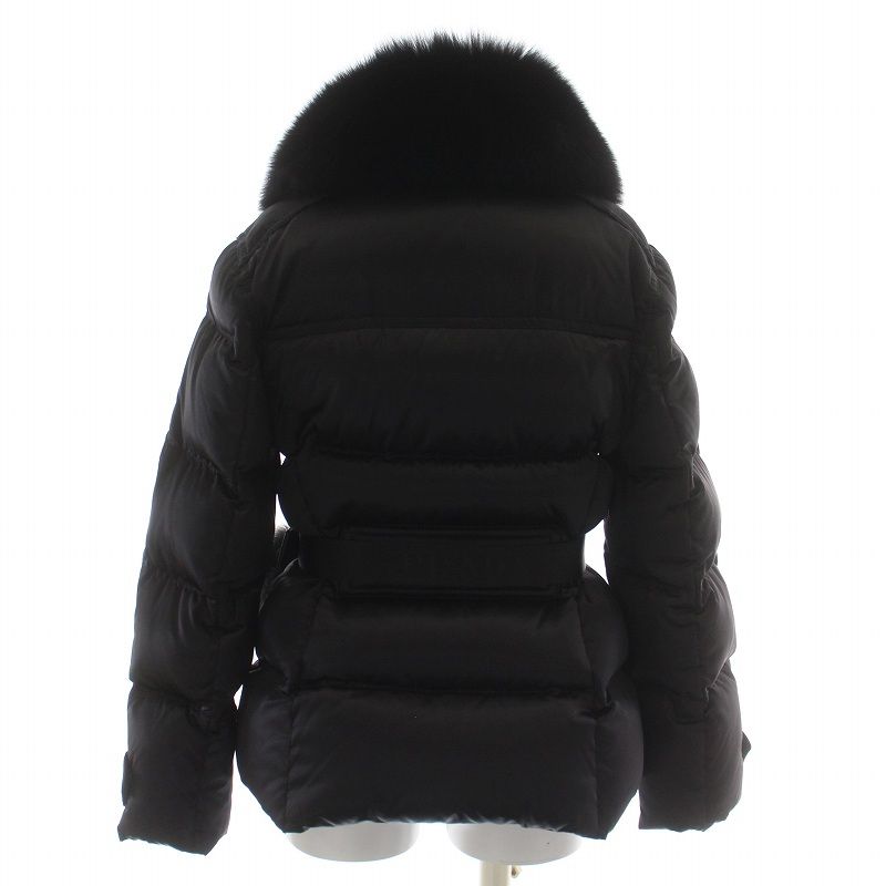 プラダ PRADA ダウンジャケット ブルーフォックスファー 毛皮 レザ ー
