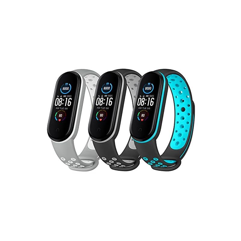 10pz) Cinturini per Xiaomi * 6/*/* 5,7 NFC/6 NFC/5 NFC, per * Band 5, Cinturino * in Silicone di Ricambio per Xiaomi * per * Band 5