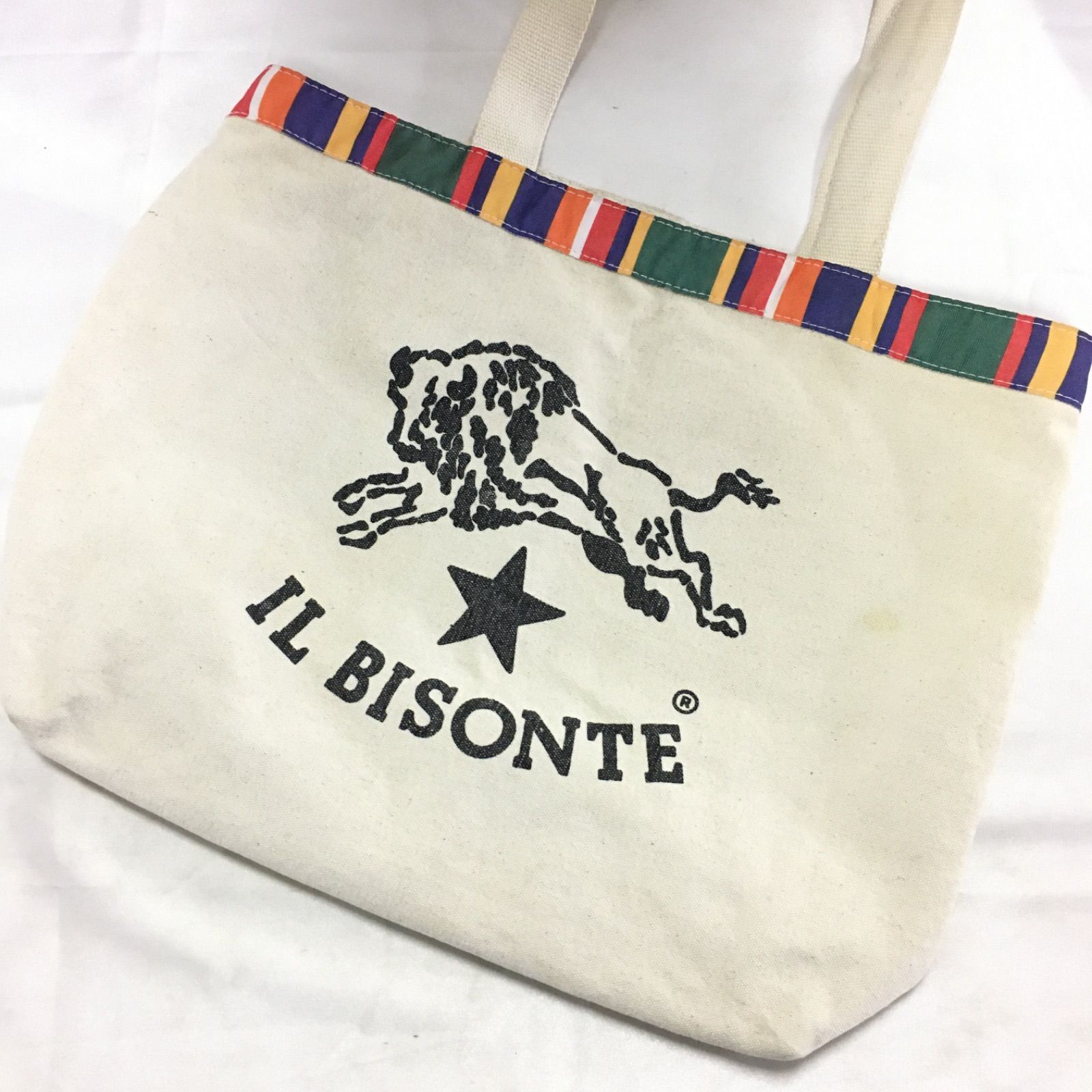 IL BISONTE イルビゾンテ キャンバストートバッグ エコバッグ ホワイト