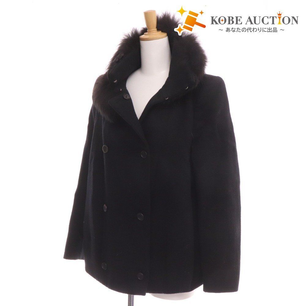 □ プラダ Pコート ジャケット ファー アウター レディース 44