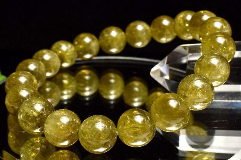 １点物 AA 瑞々しい光沢 ツァボライト グリーンガーネット 10mm ブレスレット パワーストーン 天然石 _MA9832